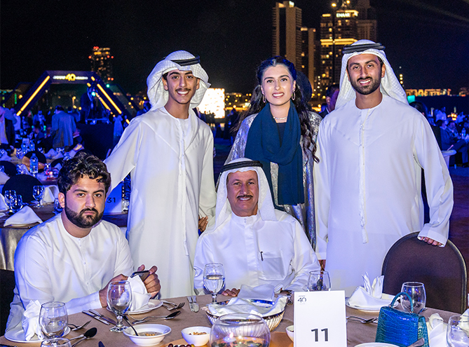 Ali Sajwani with his family during DAMAC's 40th anniversary event